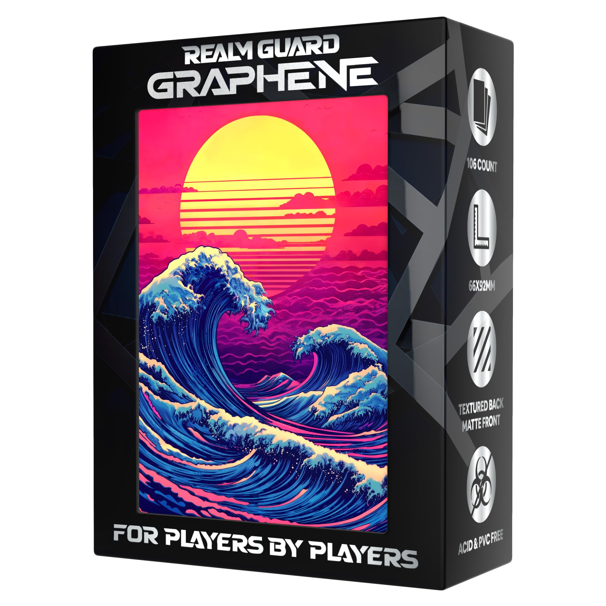 Amazon.com: Realm Guard Graphene -100ct Textured Matte TCG/MTG Art Sleeves ( Neon Retro Wave) : Toys & Games