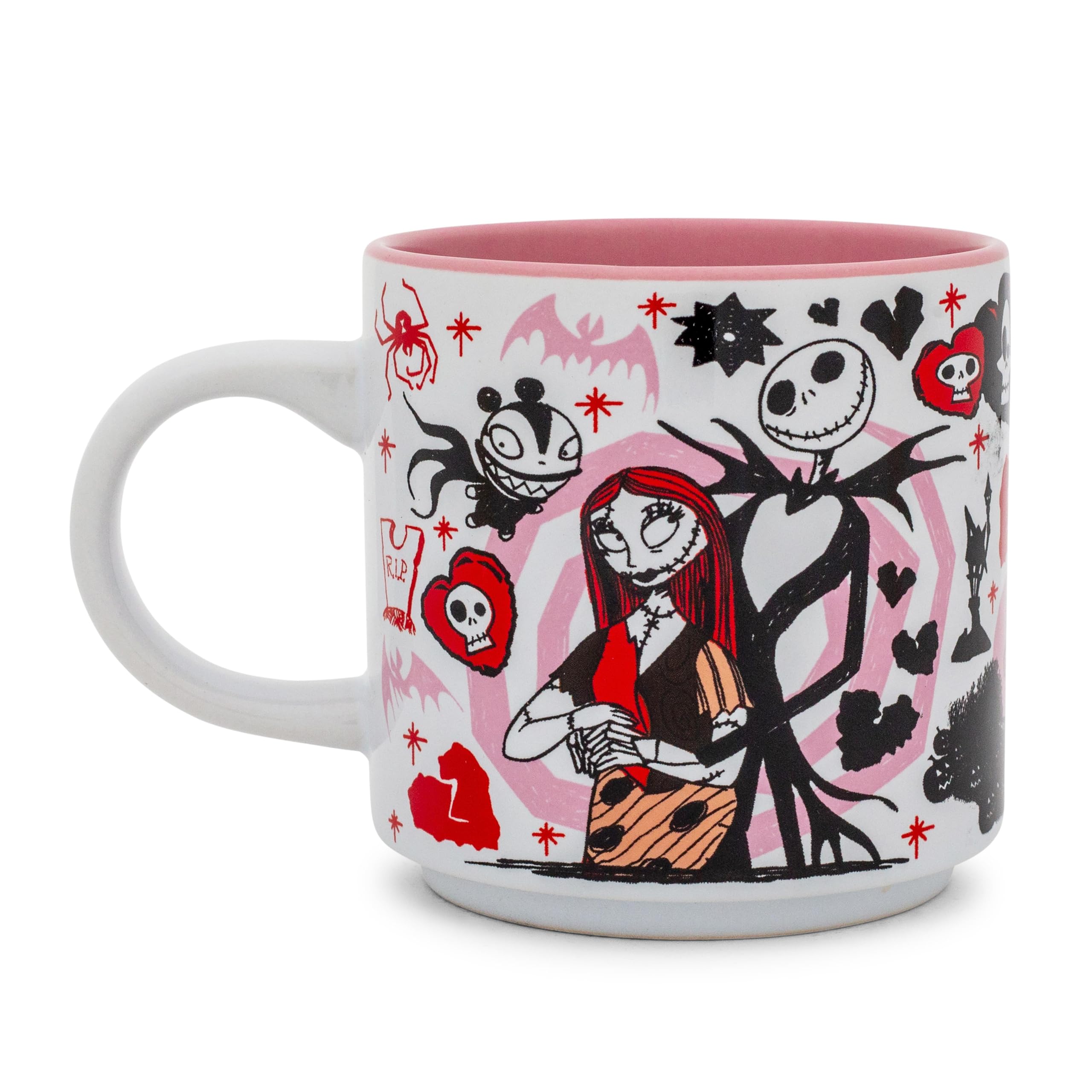 Silver Buffalo Disney 'The Nightmare Before Christmas' walentynki miasto kubek ceramiczny do układania w stos
