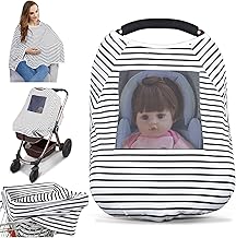 Baby Nursing Cover & Nursing Poncho - Multi Use Cover for Baby Car Seat Canopy, Shopping Cart Cover, Stroller Cover, 360° Full Privacy Breastfeeding Coverage, Baby Shower Gifts for Boy&Girl