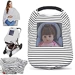 Baby Nursing Cover & Nursing Poncho - Multi Use Cover for Baby Car Seat Canopy, Shopping Cart Cover, Stroller Cover, 360 Full Privacy Breastfeeding Coverage, Baby Shower Gifts for Boy&Girl