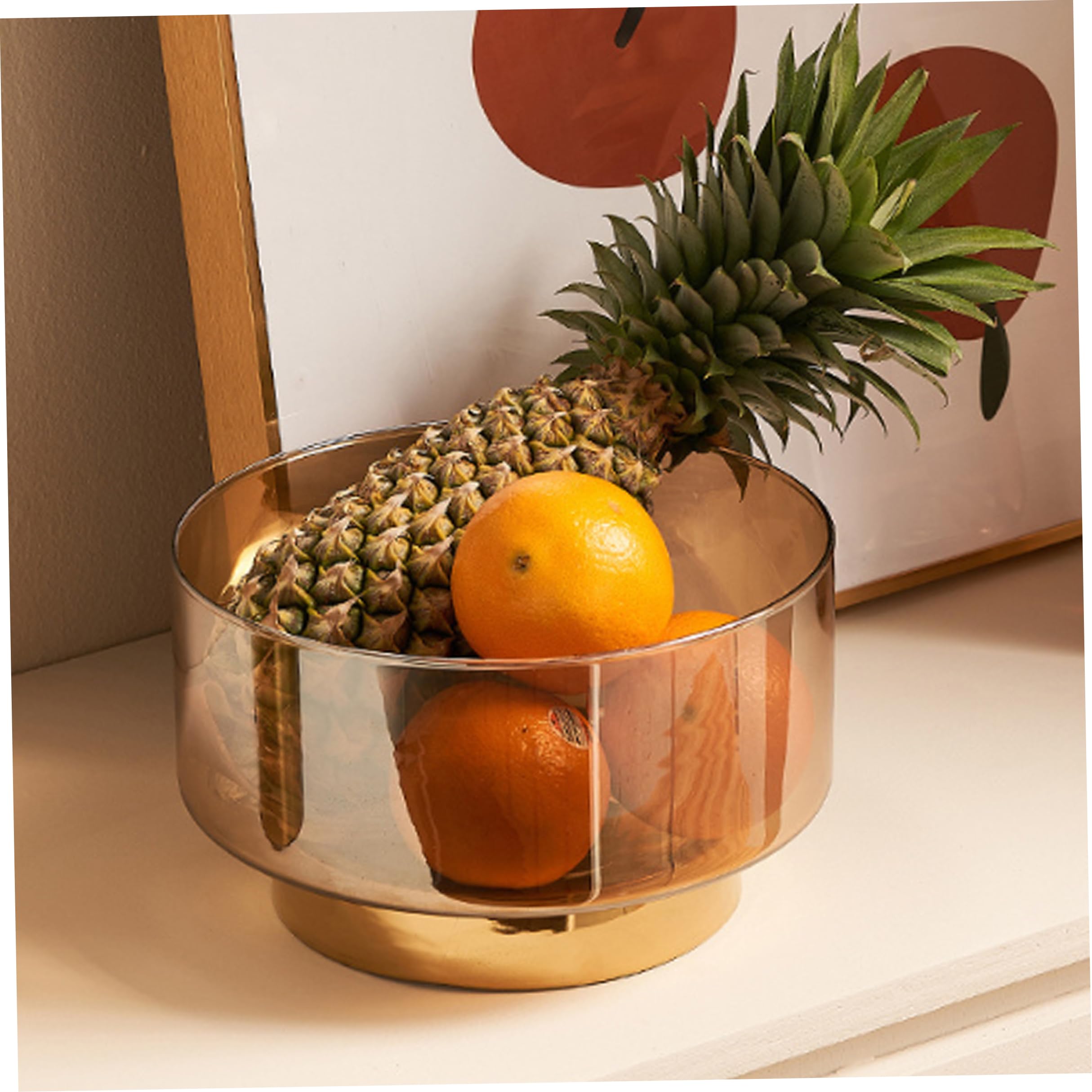 Insalatiera in vetro con piedistallo Ciotola per frutta in vetro per cucina Champagne 5, 2x7, 87 pollici