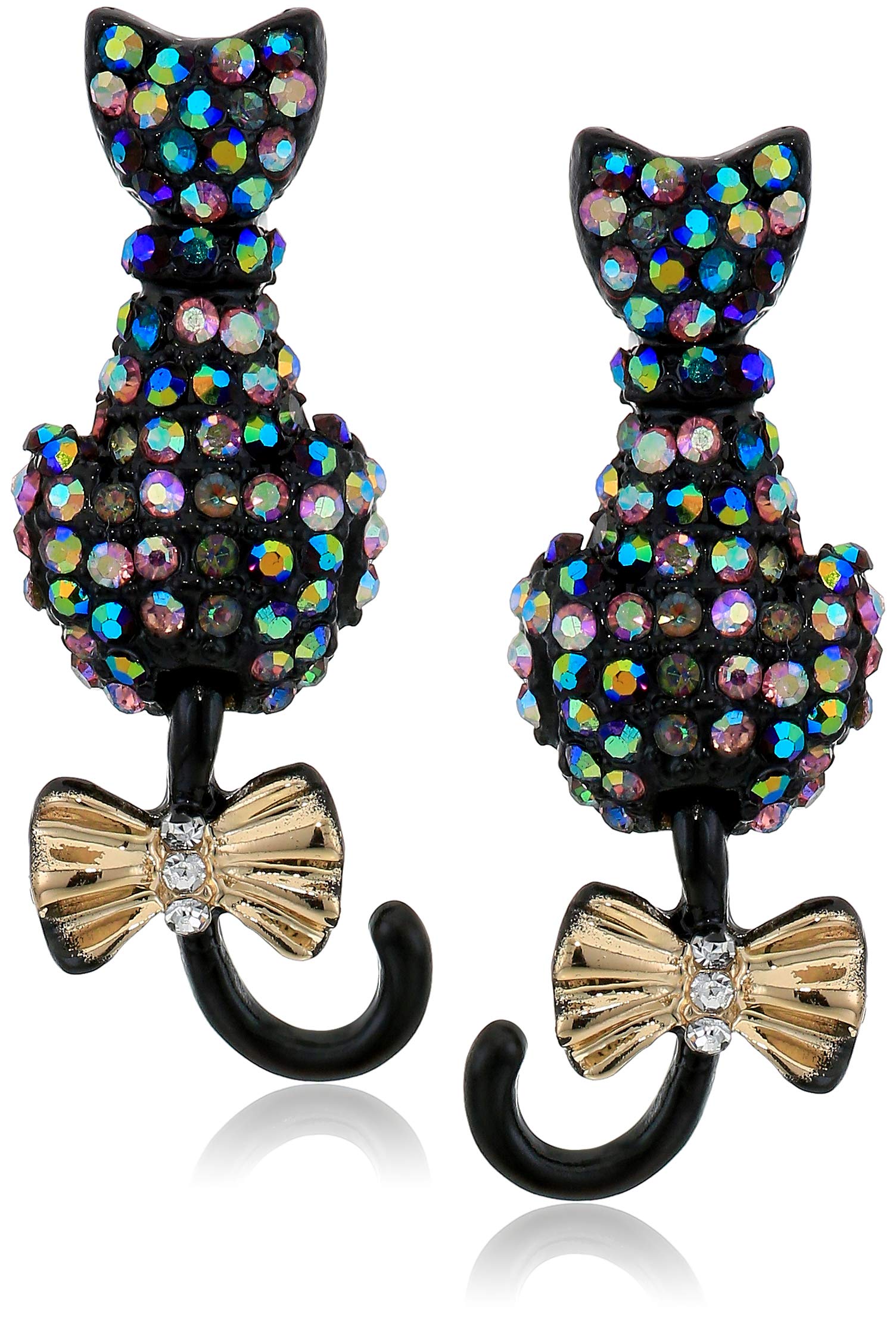 Betsey JohnsonPave Cat Drop Earrings