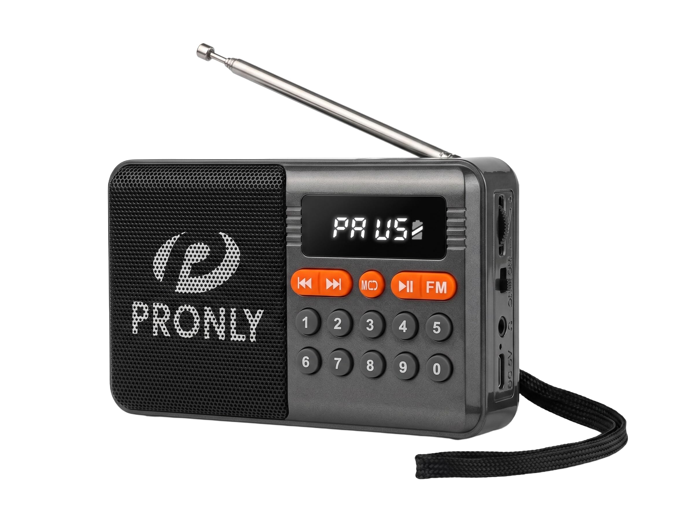 FM Radio, Digital FM Radio with Bluetooth, USB-C Rechargeable Small Portable Radio, TF Card/U Disk Playback, LED Display, PR-808BT for Home Bedroom Kitchen, Black-image-18