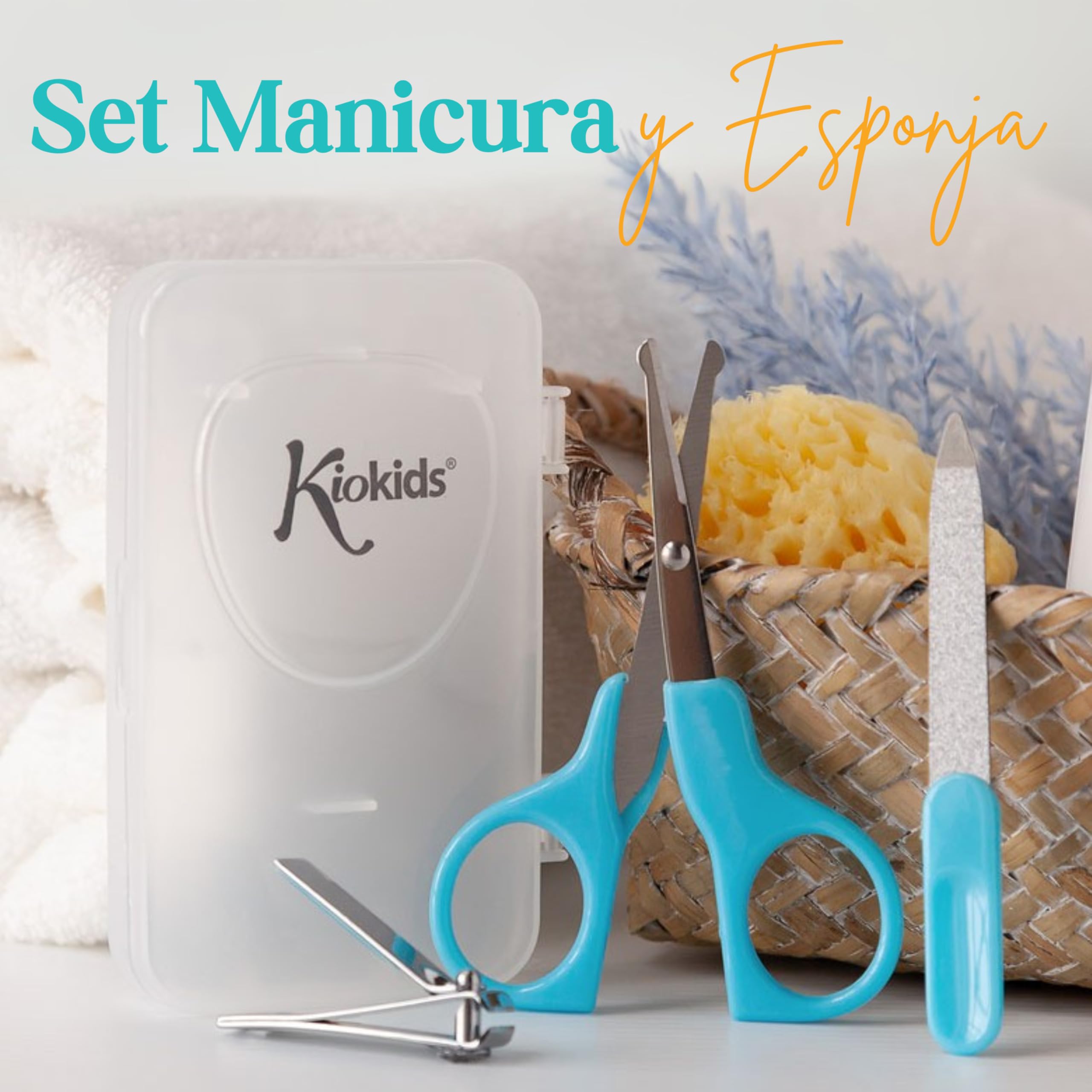 Bubbles Canastilla Bebé Personalizada con Manta, Dou Dou Ovejita Bordado, Set de Primera Puesta y Set de Higiene, Regalo Recién Nacido (Azul)