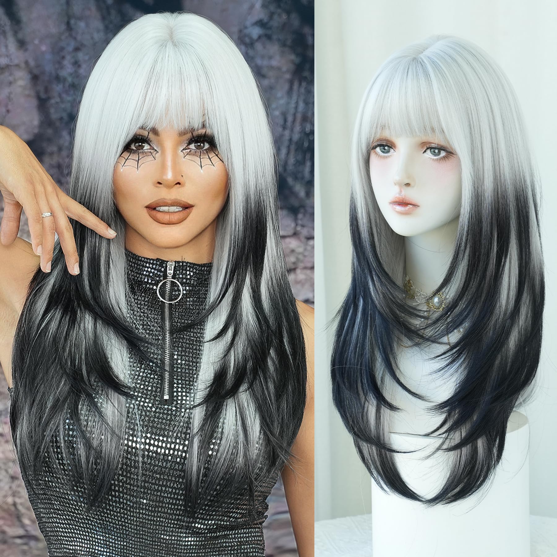 Amazon.com : 7JHH WIGS 25Inch Long Straight Layered Wig with