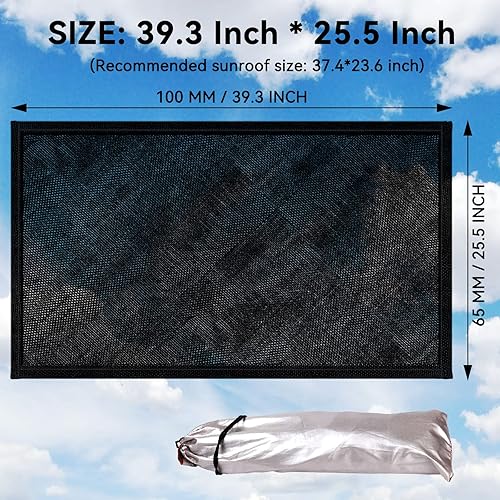 Miniatura 5 de Parasol para techo solar de automóvil, malla magnética para techo de luna, instalación rápida, duradera protección solar UV para bebés y niños que