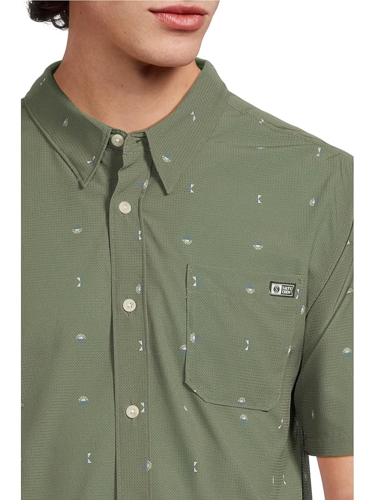 Green Salty Crew Breezer Performance Button Up