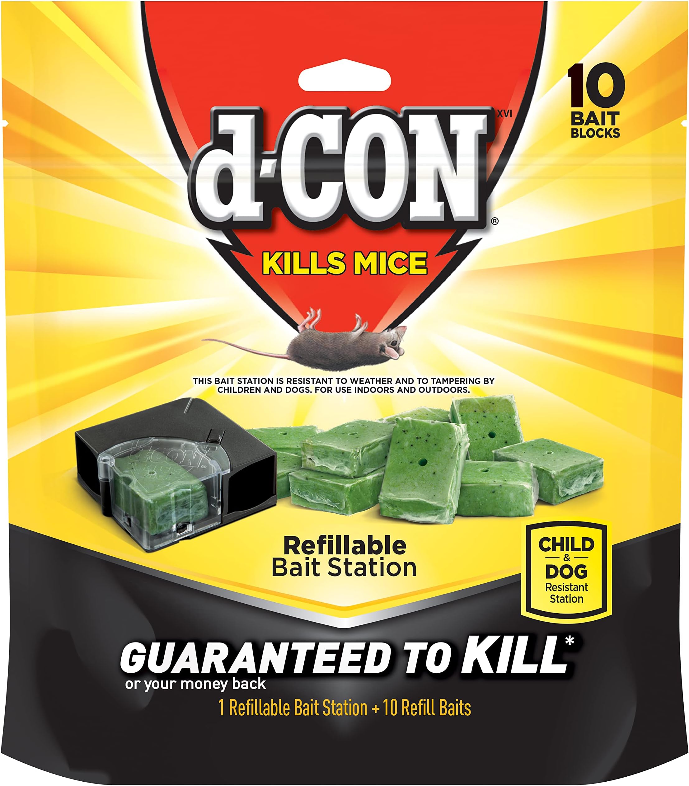 D-Con Refillable Corner Fit Mouse Poison Bait Station Refills, 10 Count