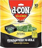 D-Con Refillable Corner Fit Mouse Poison Bait Station Refills, 10 Count