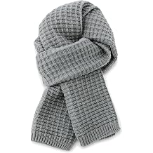 Waffle Knit Scarf for Men Women Wool-Like Neck Warmer Long Wrap