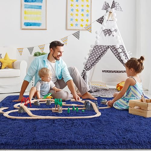 Miniatura 69 de Kimicole Alfombras de área grandes de 7 x 10 pies para sala de estar y dormitorio, alfombra suave y esponjosa, alfombras peludas antideslizantes