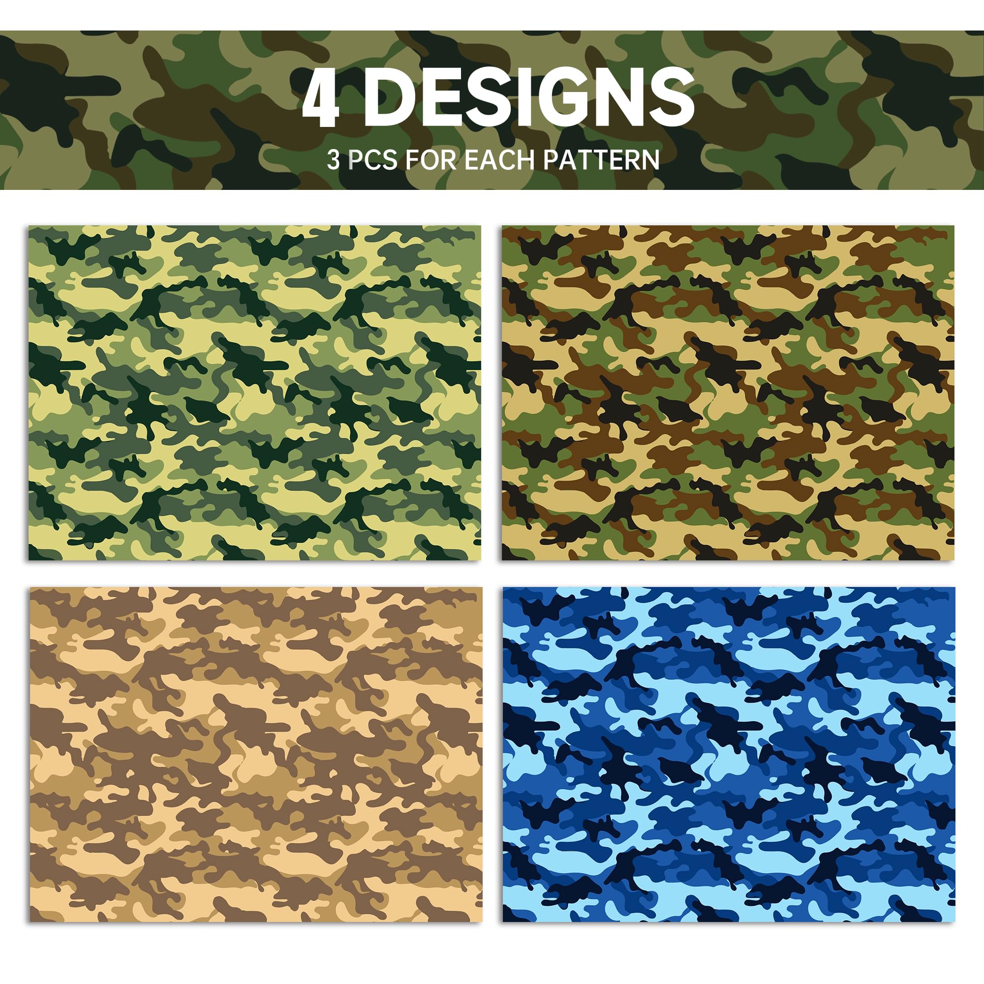 Tarn-Papierbrillen Für Militär-Party – 24 Stück, Coole Camouflage-Muster – Perfekt Für Mottoparty & Fotos