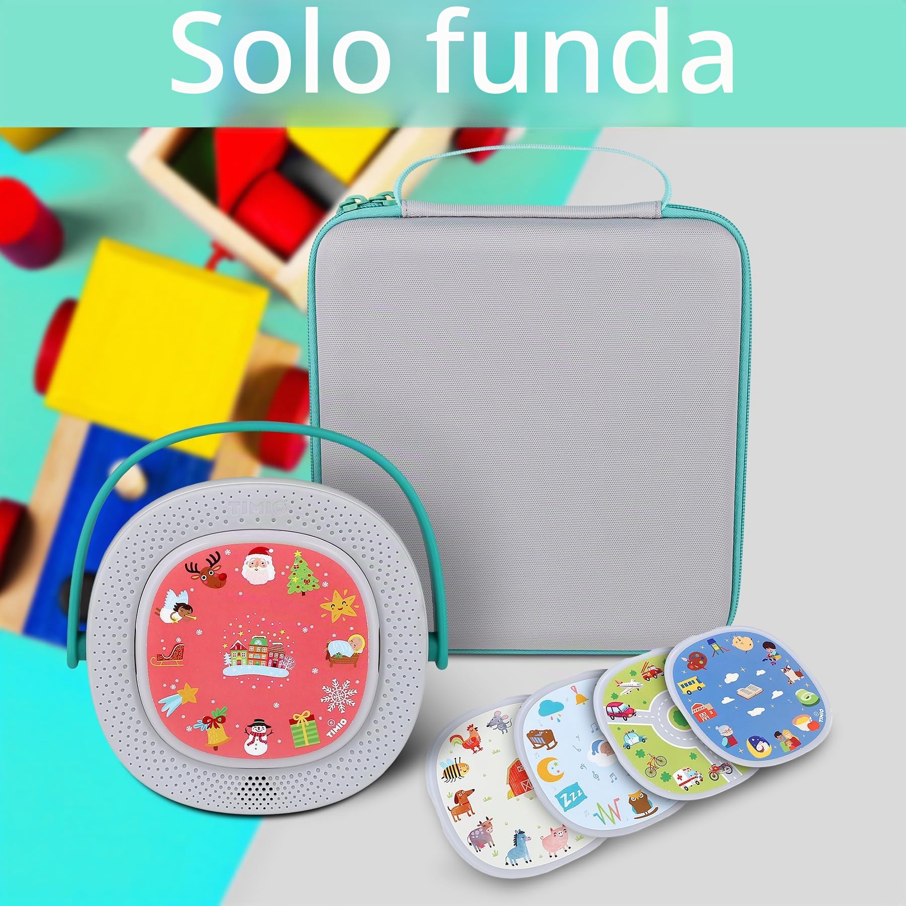 Aenllosi Funda de Transporte Rígida Compatible con TIMIO Juguete Audio Interactivo Educativo,La Bolsa de Malla Puede Contener el TIMIO 5 Discos - No Incluye Reproductor TIMIO(Solo Funda)