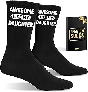VICRAZY Christmas Gifts, Stocking Stuffers for Dad, Mom, Grandpa & Sister from Daughter, Son – Funny Socks for the Family