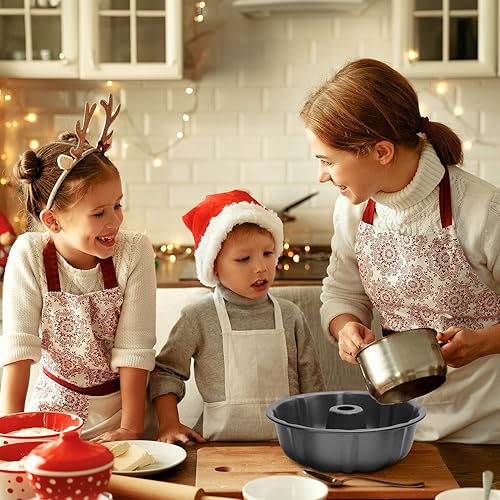 Miniatura 7 de OAMCEG Bunte - Juego de 2 moldes antiadherentes para tartas de 9.5 pulgadas para hornear, 12 tazas de acero al carbono resistente, molde para