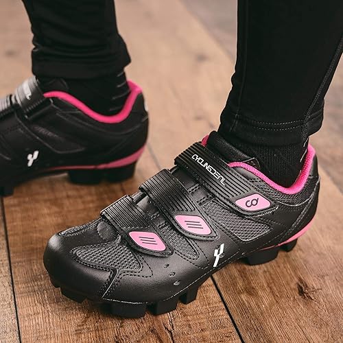 Miniatura 8 de CyclingDeal Mountain Bicycle Bike Women's MTB Cycling Shoes Black Compatible with Shimano SPD and CrankBrothers Cleats