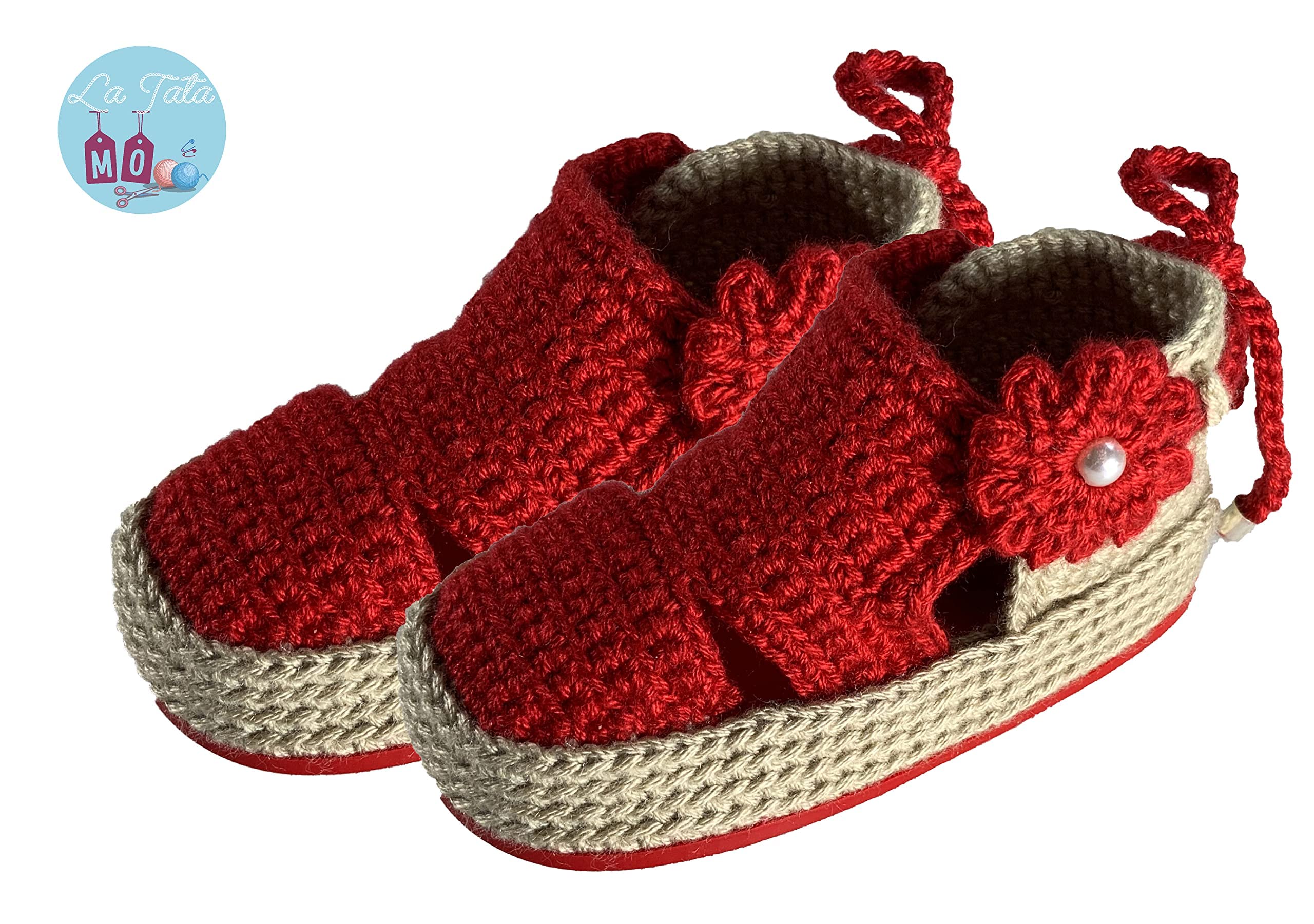 Scarpine Neonato realizzate con Uncinetto. Ballerine/Espadrillas per Bambini all'Uncinetto con Chiusura a Fibbia Disponibile in Tutte Le Taglie Bambino