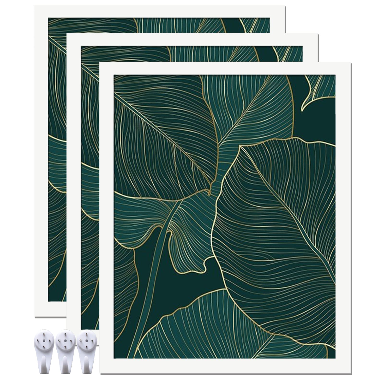 White 12x15 Picture Frame Set of 3, High Transparent Picture Frames for 12 x 15 Photo Poster Certificate Canvas Collage Wall Gallery Desktop Horizontal Vertical 12 By 15