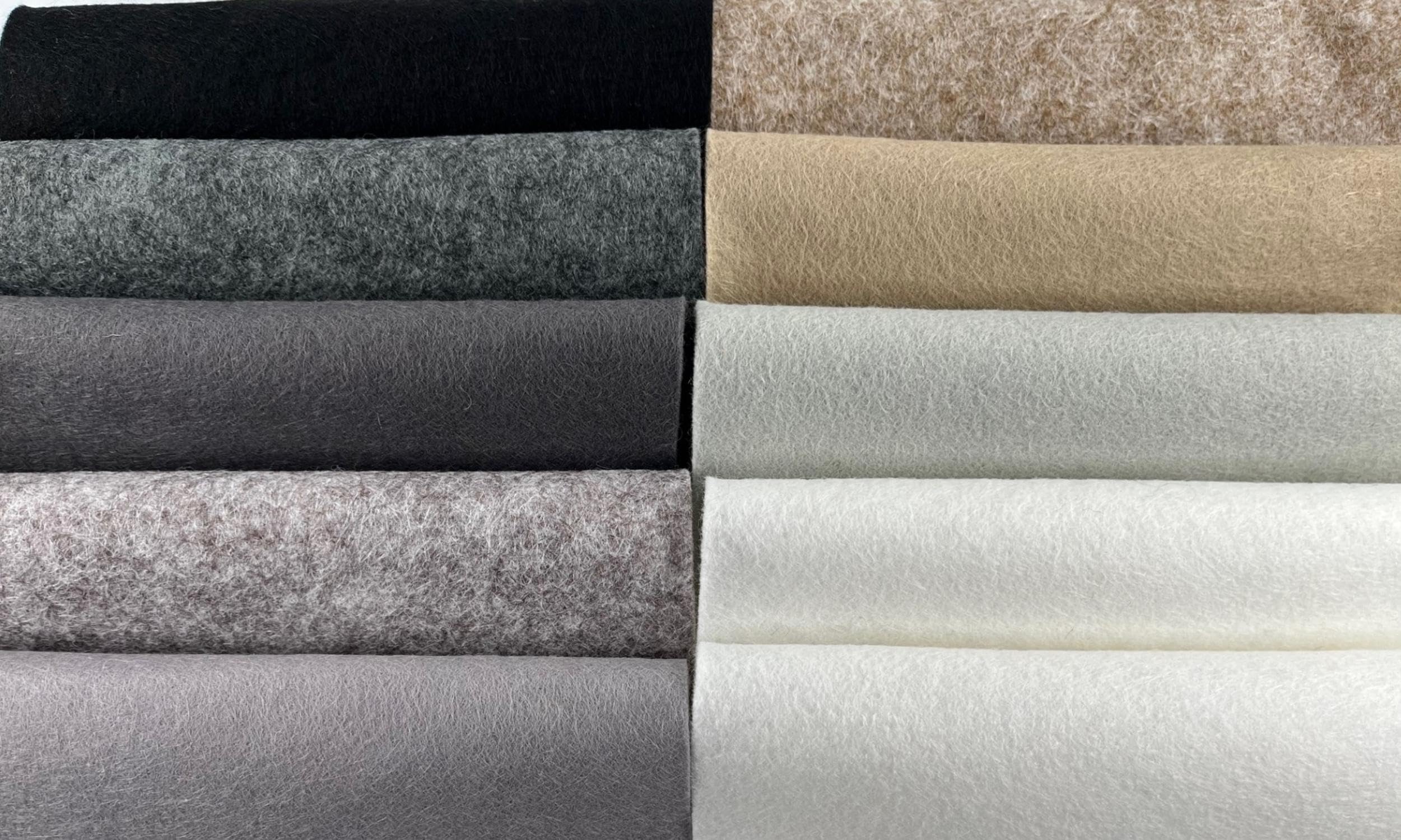 Gill-I-Am Viscose & Wool Felt - Choice of Packs of 10 Colours Each 6"x6" (15x15cm) which is Suitable for All Crafts Including Needle Felting - (Naturals)