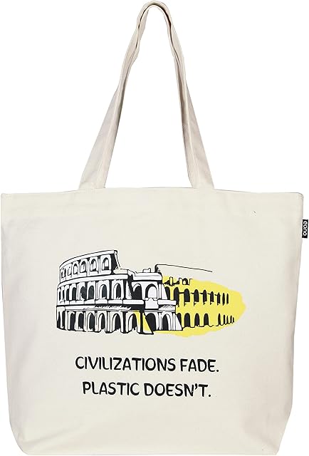 Eono Large Canvas Tote Bag Cotton Grocery Bags Reusable Eco-Friendly Shopping Bag for women