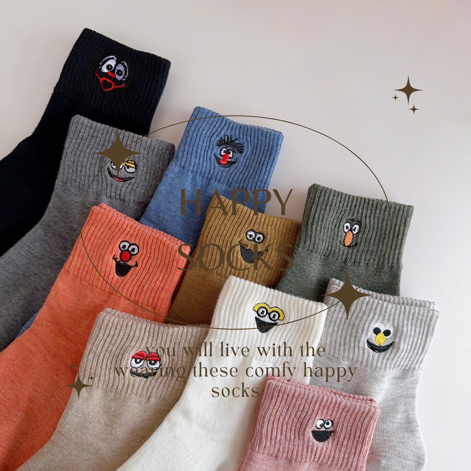 Sporzin Calzini Donna 10 Paia Calzini Cotone Donna Calzini Divertenti Calzini Donna Cotone Calze Colorate