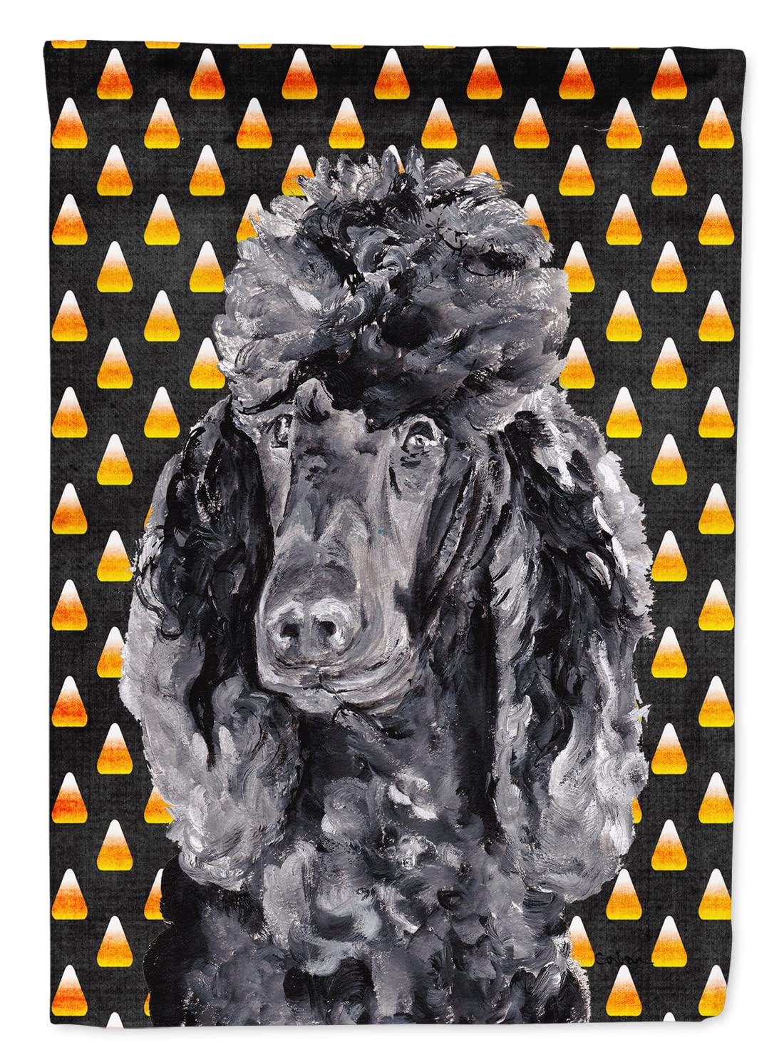 Drapeau Caniche Noir Halloween en toile robuste anti-décoloration pour en finir avec les décors ternes