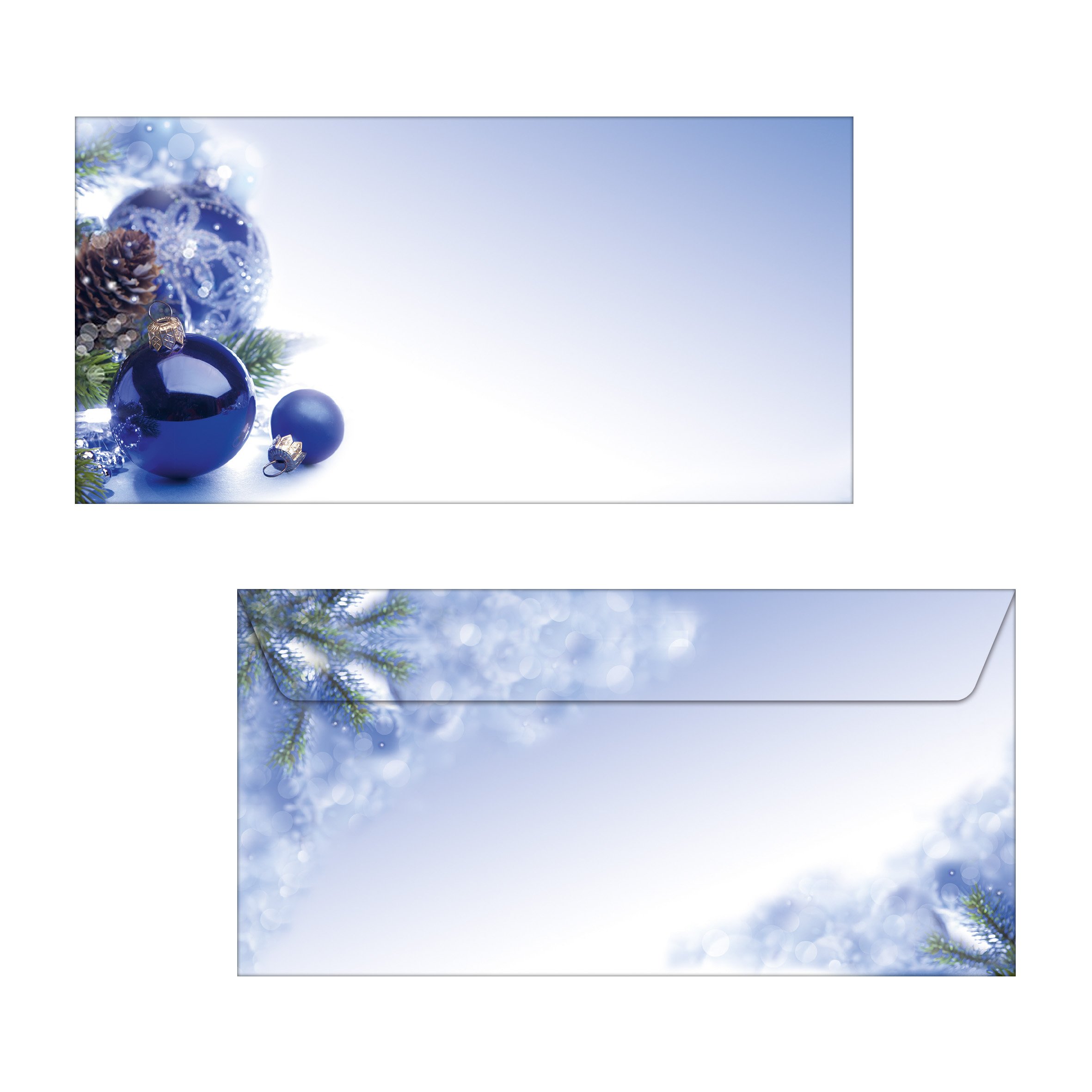 SIGEL DU036 Christmas envelopes "Blue Harmony", DL, without window, 90 gsm, 50 Piece