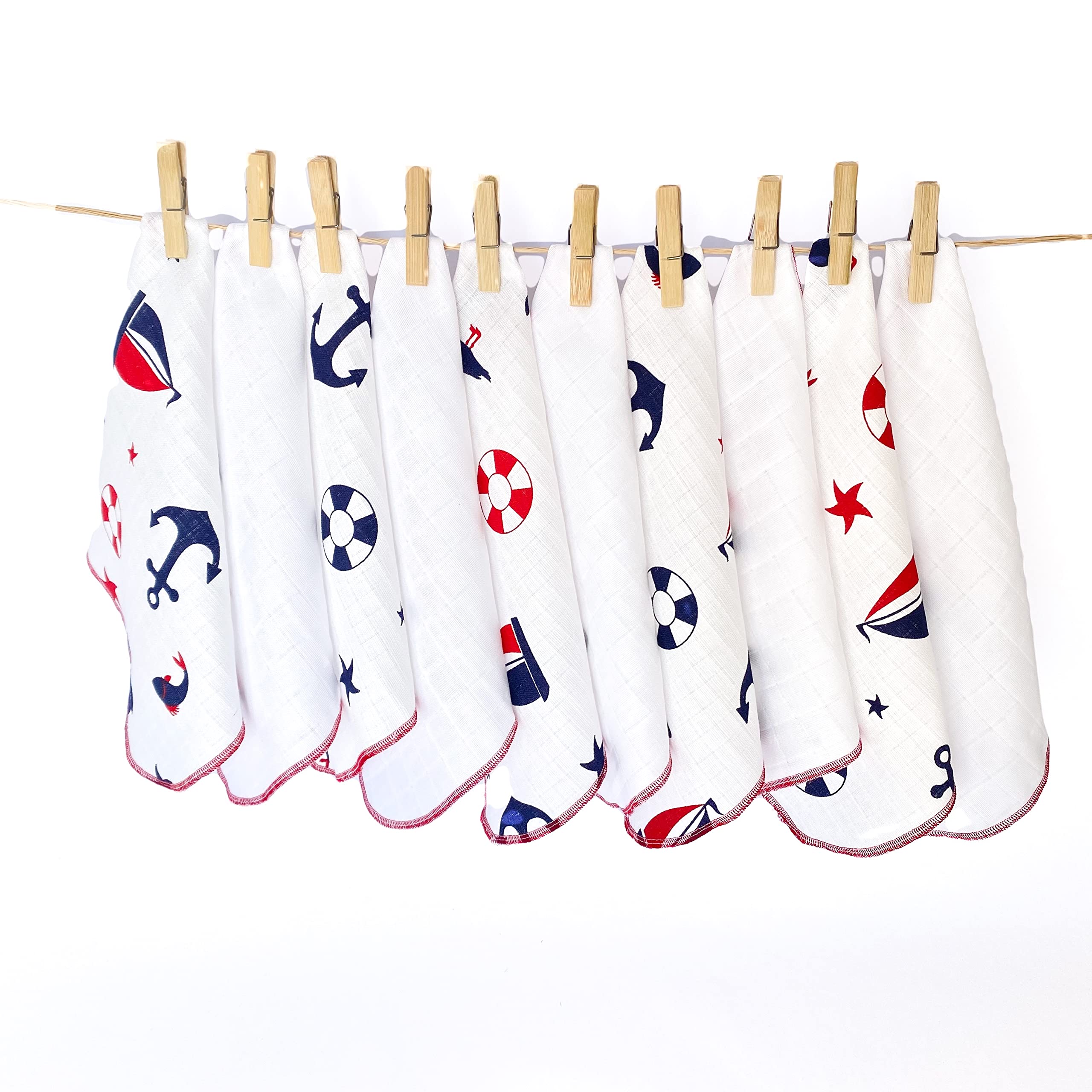 D&D Collection, Muslin Baby Washcloths for Newborn,10 Pcs, 12x12 Inch, Marina