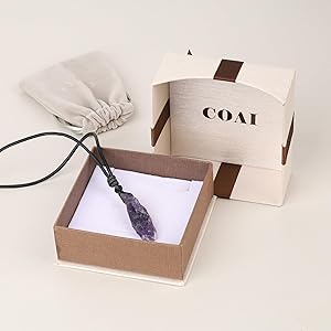 Amazon.com: COAI Leather Necklace Healing Crystal Necklace for