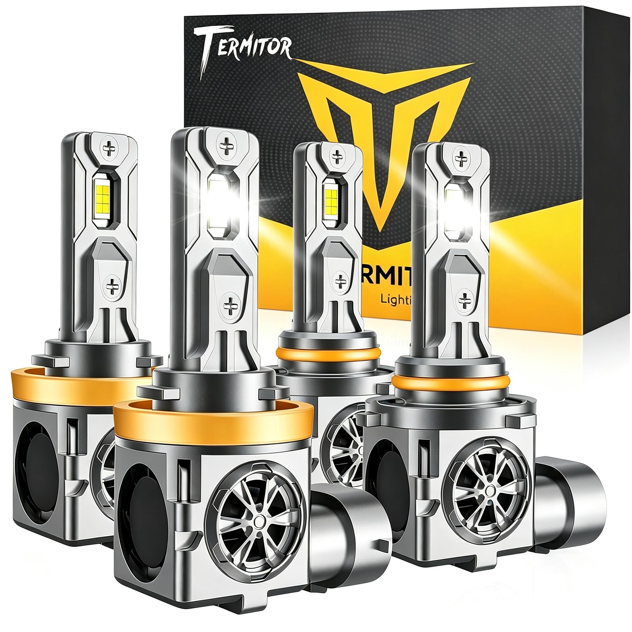 Termitor Latest H11 9005 LED Light Bulbs Combo, 170,000LM 18X Brighter Bulb