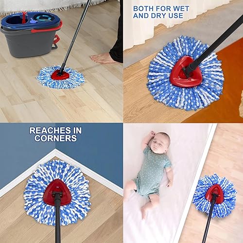 Miniatura 3 de YWSHF Paquete de 3 cabezales giratorios de repuesto compatibles con el sistema de trapeador Ocedar RinseClean de 2 tanques, cabezales de repuesto de