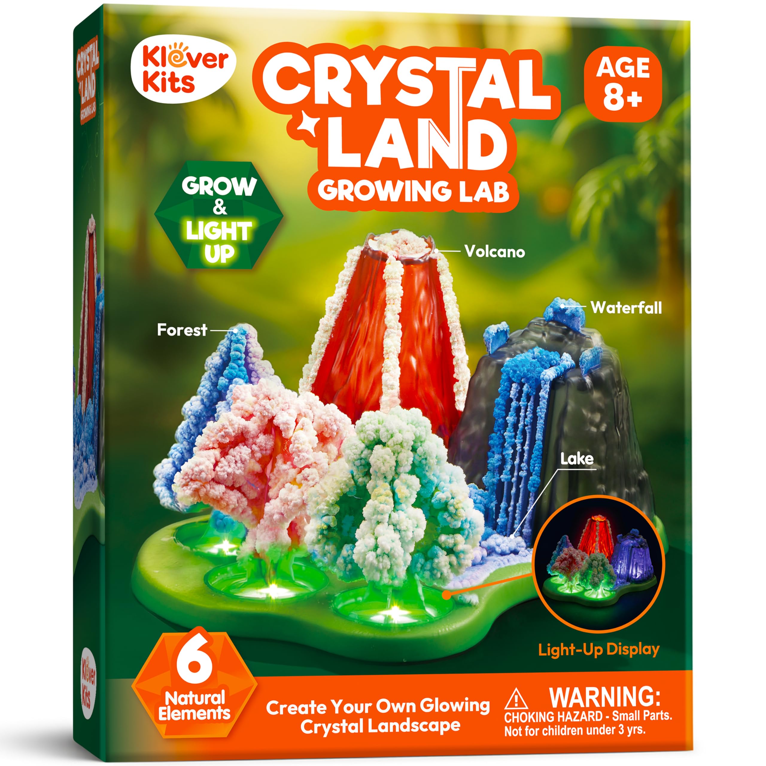 Klever Kits Crystal Growing Kit for Kids Science Gifts with Light-Up Base