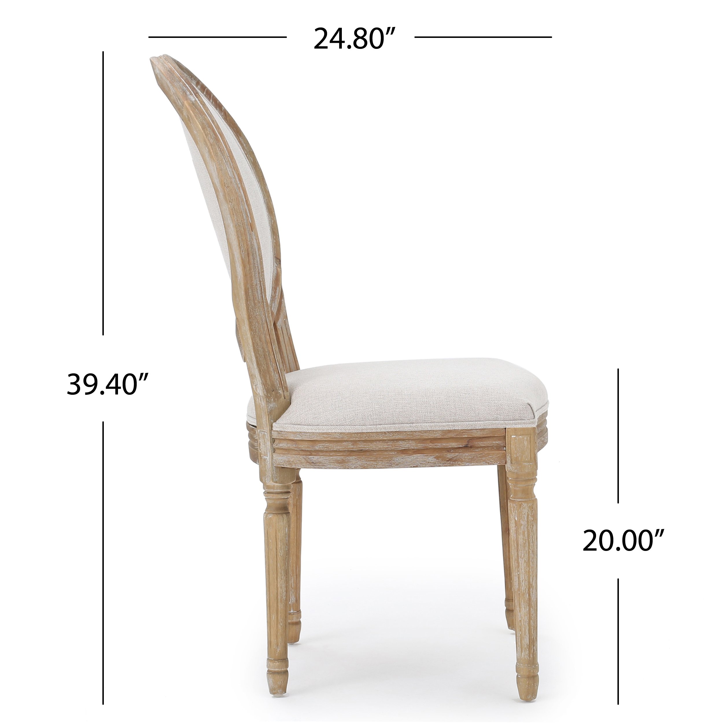 Phinnaeus Beige Fabric Dining Chair (Set of 2), 2-Pcs Set