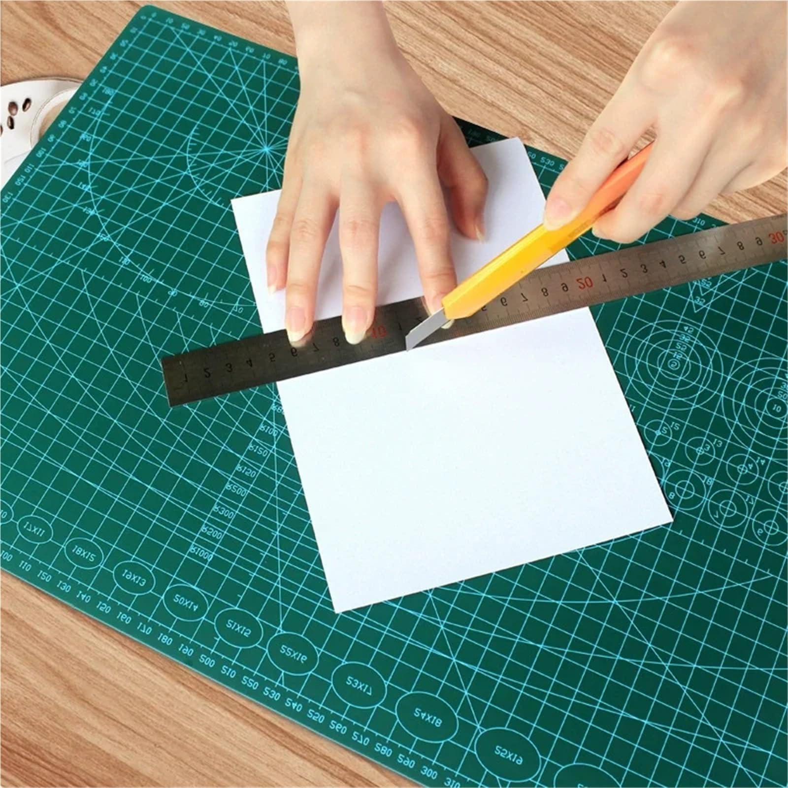 Tappetino Da Cucito Autorigenerante, Con Taglio Rotante In PVC A2 60x45 Cm Rosa-Viola