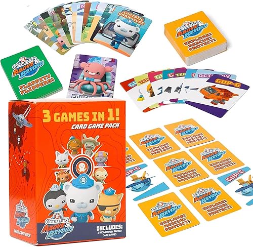 Octonauts - Juegos de cartas clásicos para niños incluye tres juegos juego de memoria Go Fish Old Maid divertido juego familiar para niños y niñas