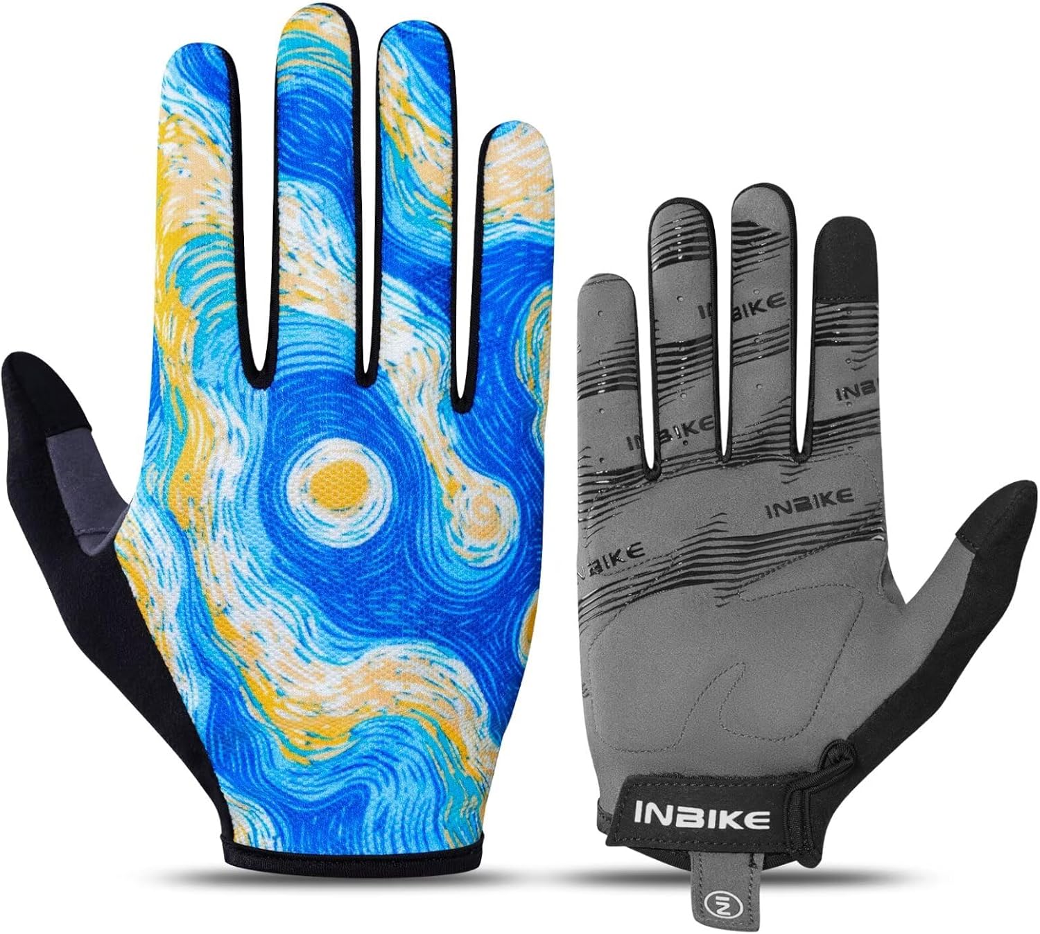 INBIKE Cycling Gloves for Men Women Full Finger Breathable Bike Gloves, Anti-Slip Touchscreen Biking Bicycle Road Running