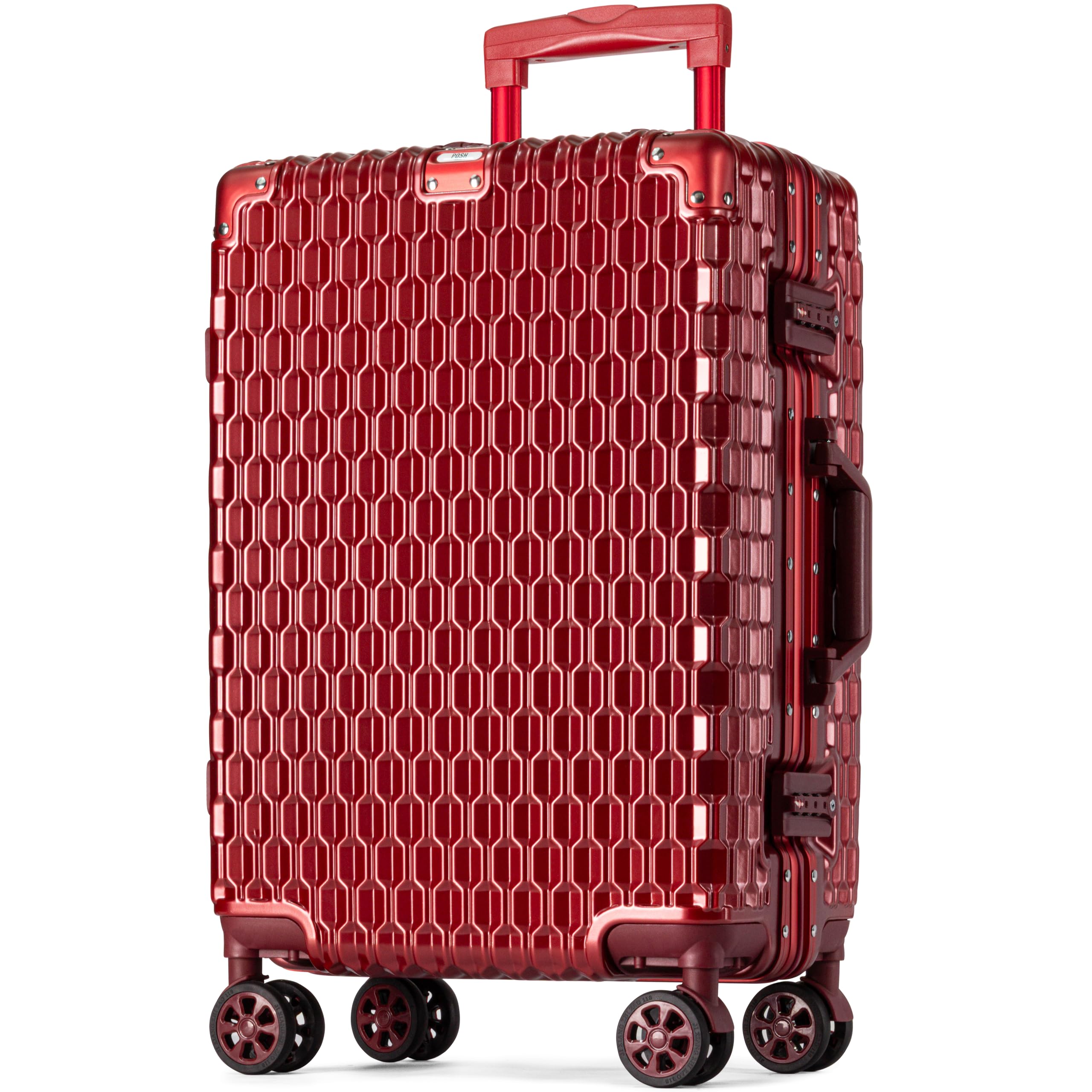 POSH Valigia Media - Trolley in Policarbonato con Telaio in Alluminio e 2 Chiusure TSA - Ruote Doppie Silenziose a 360° - Bagaglio a Mano Grande da Viaggio 70 cm, 75 L - Include Custopia Protettiva