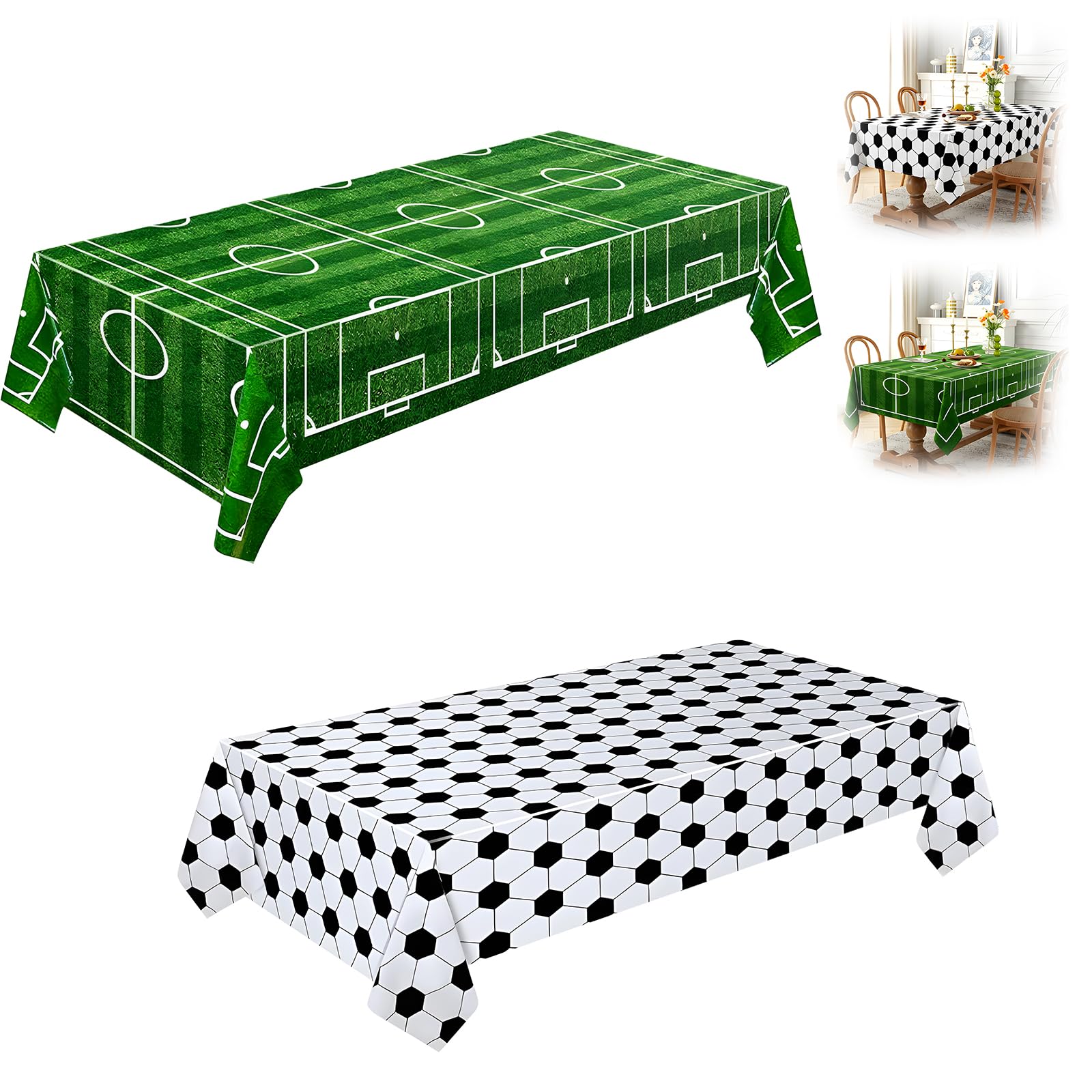 2 pezzi Tovaglie Compleanno Calcio Decorative, Decorazione Compleanno Calcio Impermeabile Antisporchimento, Tovaglia Tema Sport Festa Compleanno, Eventi Sportivi Decorazione Sala Pratica