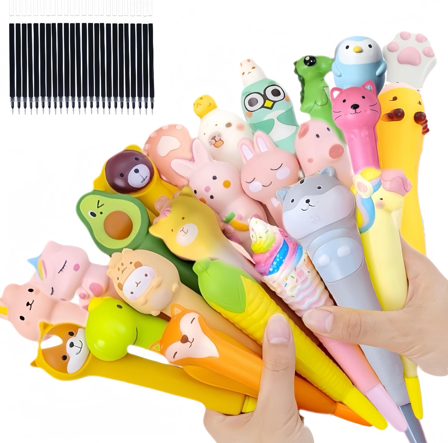 Easter Baskets 24pcs Kawaii Squishy Pen for Teenage Gifts Back to School Supplies