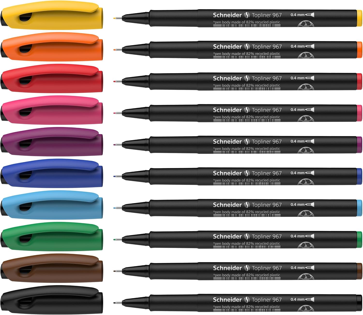 Schneider Topliner 967 Pen Set- Assorted Colors, Set of 10
