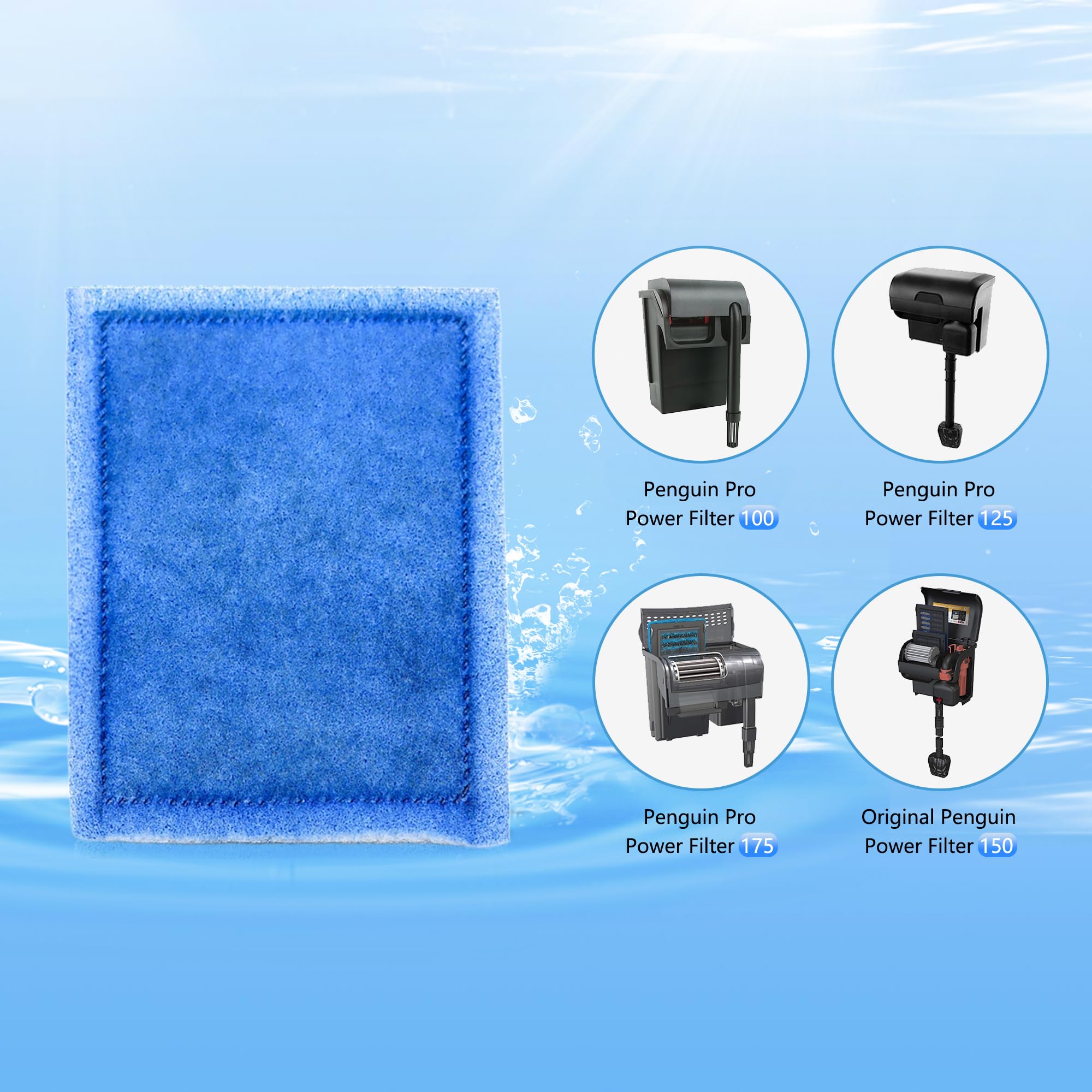 Paquete de 60 cartuchos de filtro de acuario Rite tamaño B compatibles con filtros de alimentación PRO 100/125/175, filtro de alimentación 150