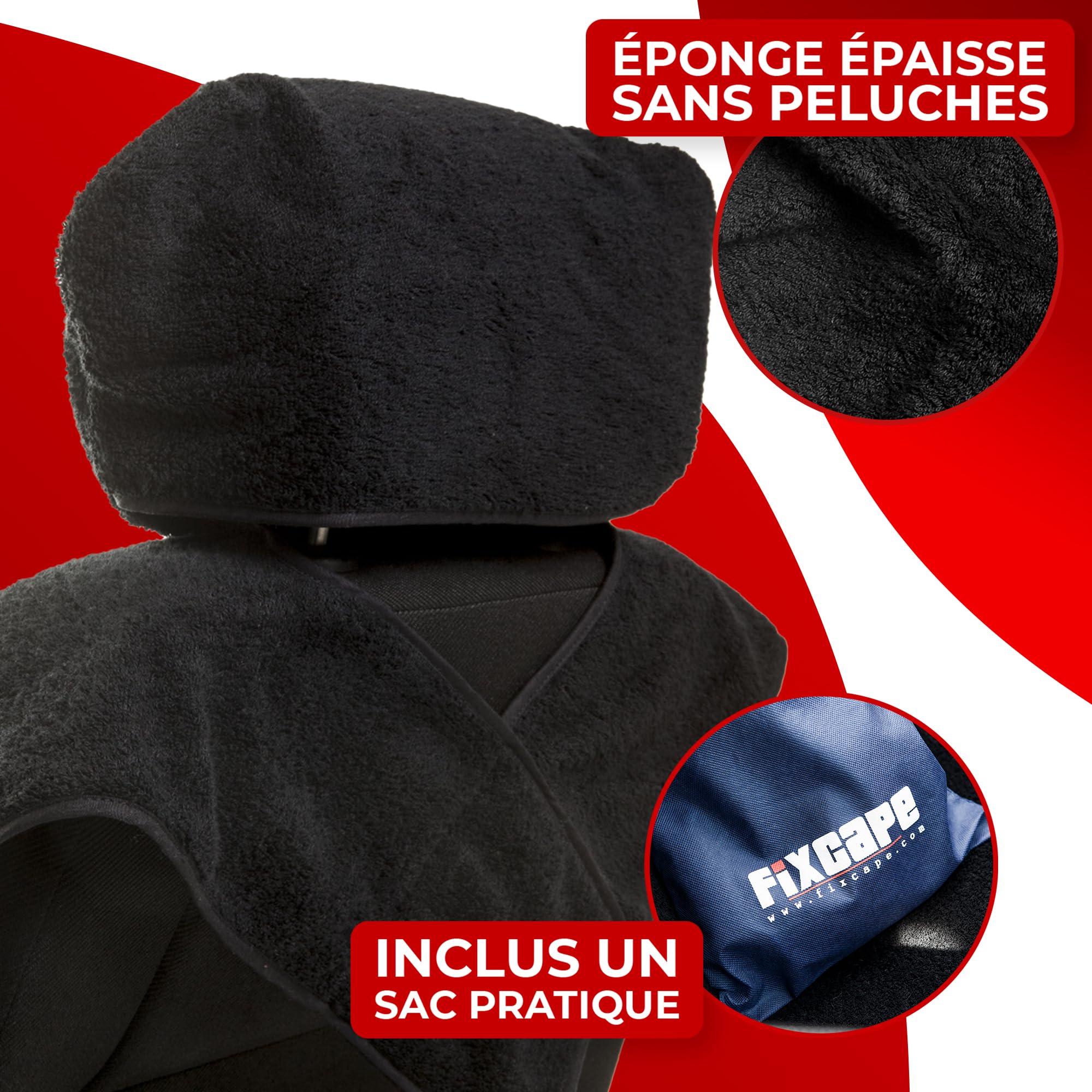 fixcape - Rapide et Facile Protection de sièges de Voiture Noir