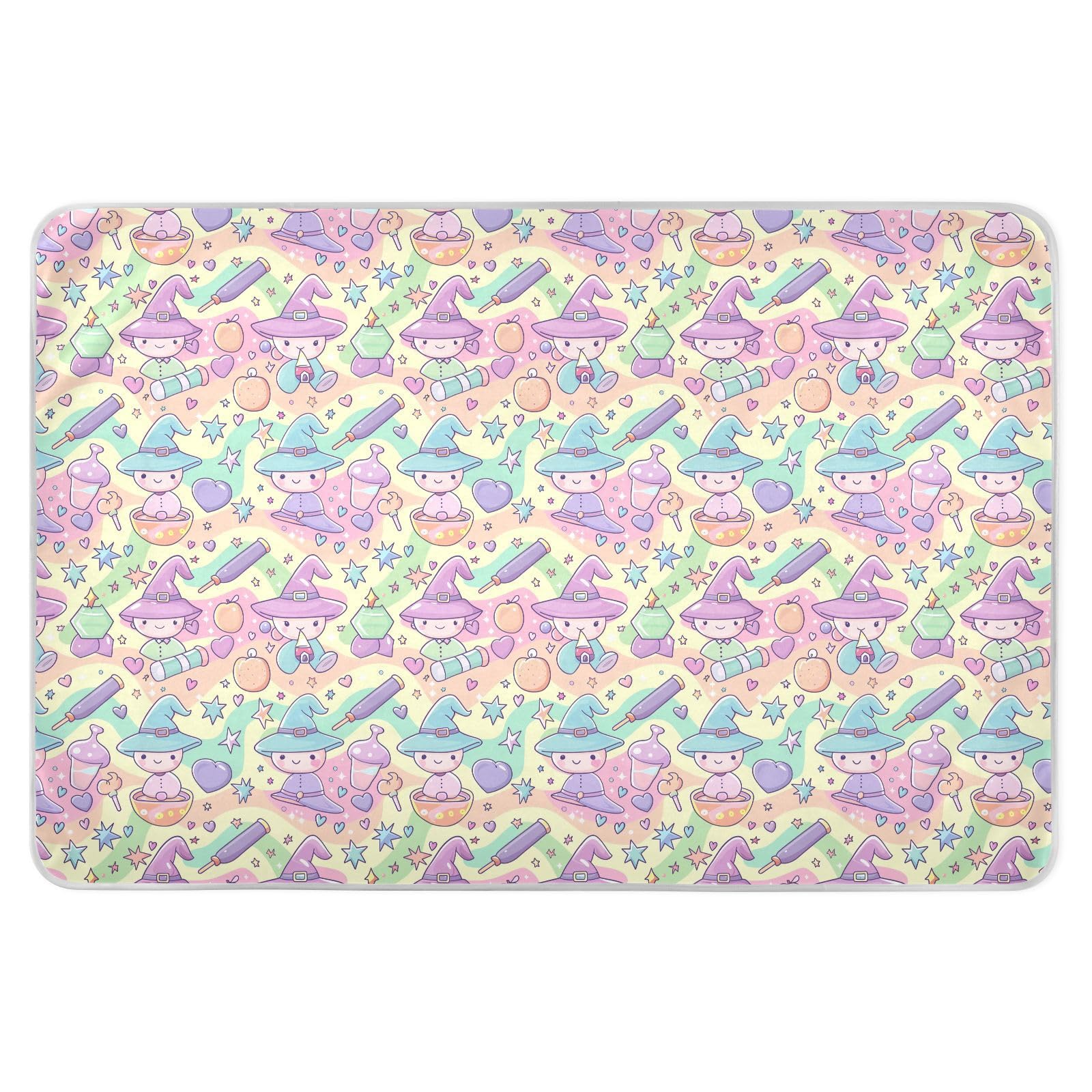 Witch Potion Cartoon Diaper Mats Waterproof Washable Bed Wetting Pads Leakproof Quick Drying Toddler Bedding Products for Baby Boys Girls , 52