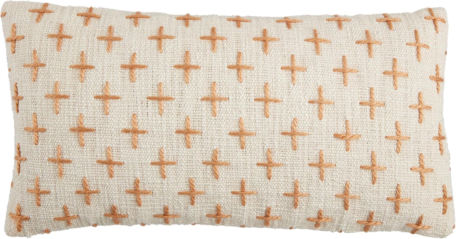 Mud Pie Lumbar Embroidered Pillow