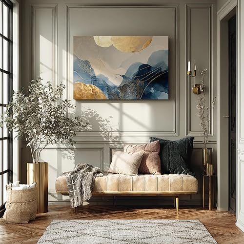 Miniatura 71 de Lienzo artístico para pared, pinturas de arte abstracto, fantasía azul, grafiti colorido sobre fondo blanco; decoración artística moderna para sala