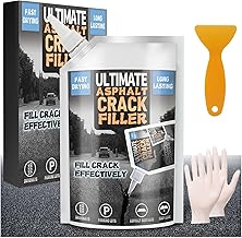 Asphalt Crack Filler, 17.6 Floz High Elasticity Asphalt Driveway Crack Filler, Self Leveling Blacktop Sealant for Filling in Cracks on Driveway and Road, Blacktop Concrete Joint Filler