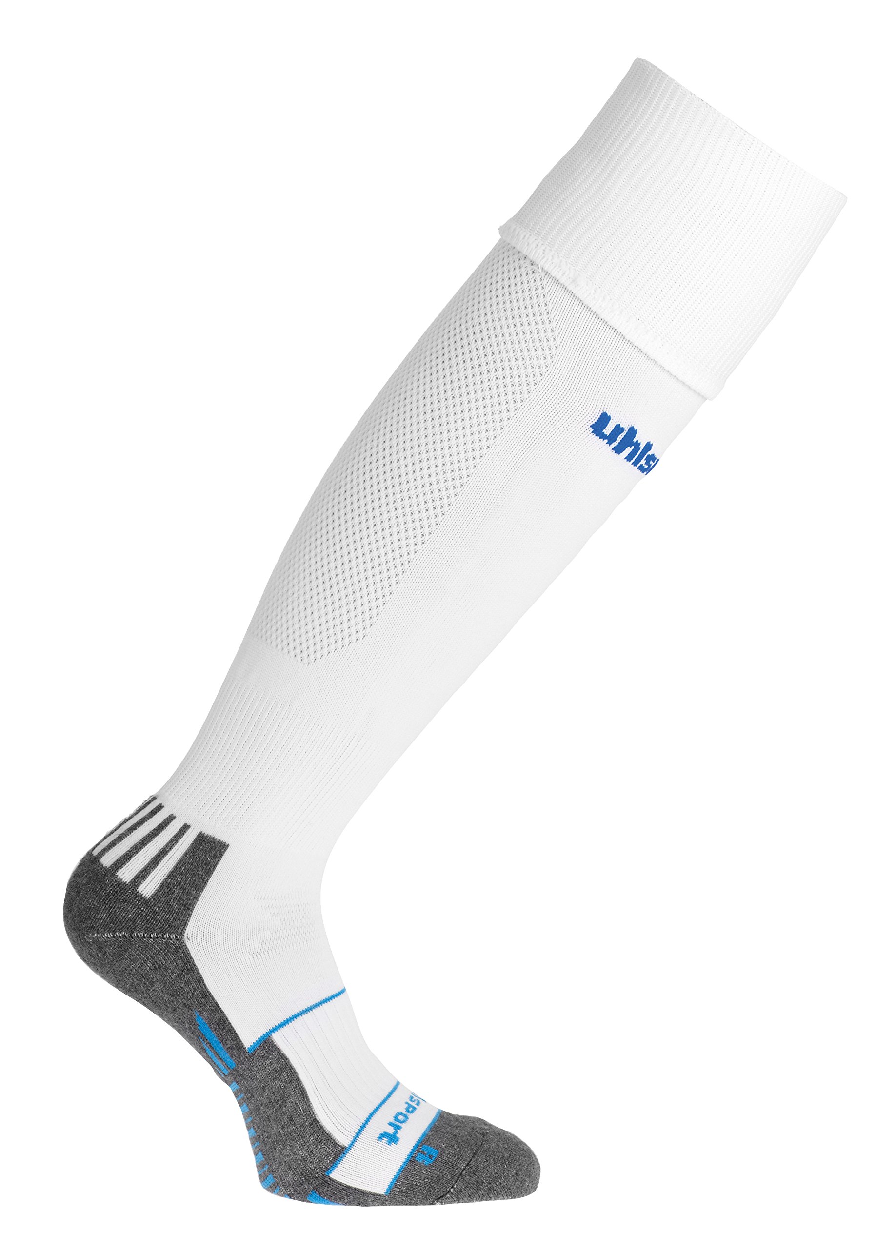 Uhlsport Unisex Team Pro Player Stocking Socks - White/Azure Blue, Size 45-47