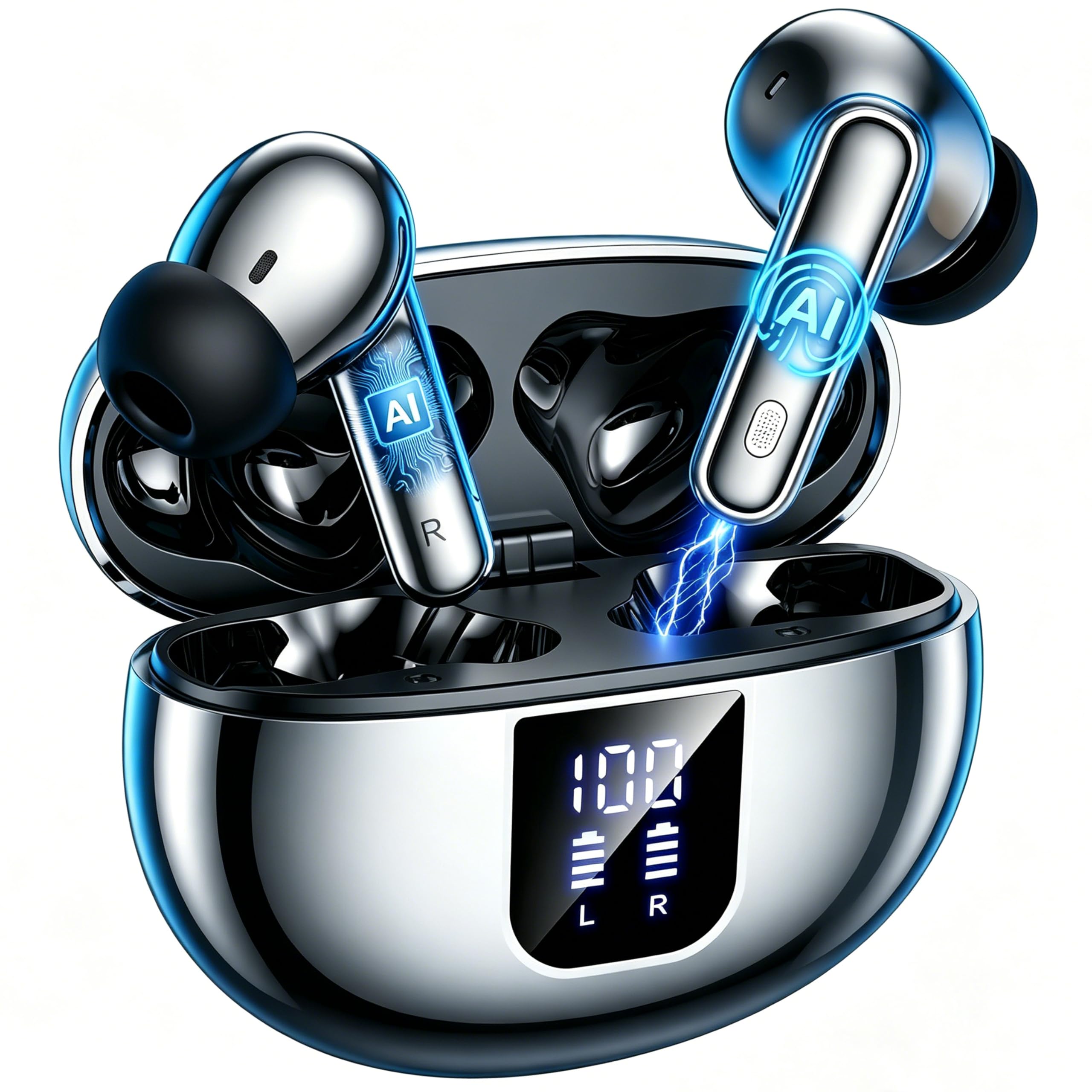 AI Translation Earbuds Real Time-199+ Language Translator Earbuds for Learn | Simultaneous Interpretation Translator Ear Buds,No Subscription Audifonos Traductores Inglés Español,AI Translating Earbuds