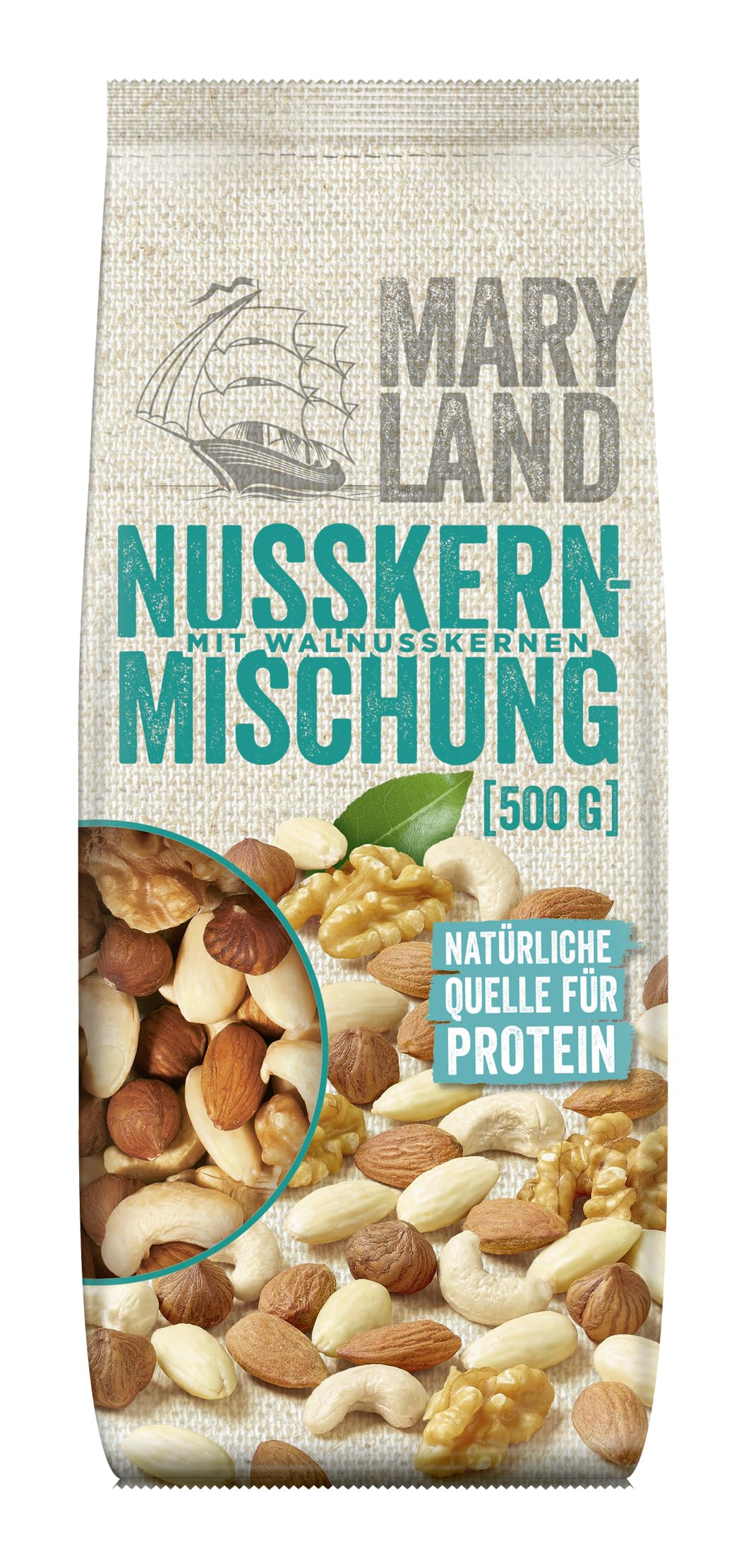 Maryland Nusskernmischung 500g Vorratspackung 5er Pack – Nusskernmischung naturbelassen, vegan, frei von künstlichen Aromen, ohne Zusatzstoffe – Im Großbeutel genießen (5 x 500g)