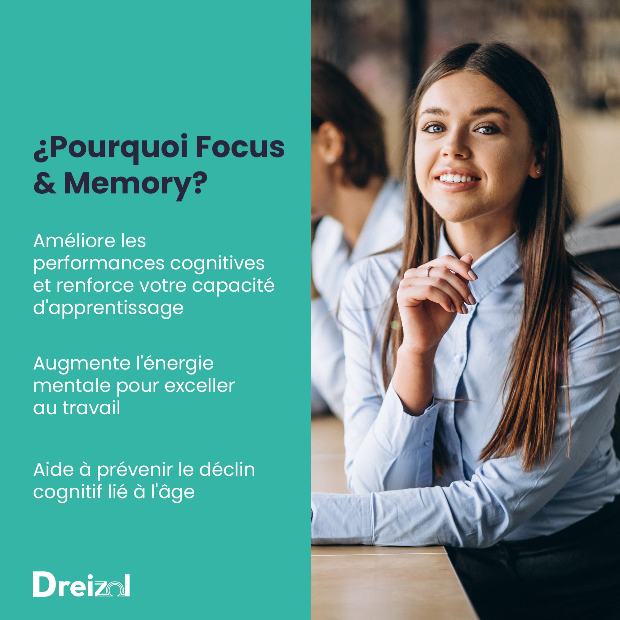 by Brudy Lab Focus & Memory – Nootropique Concentré - Oméga 3 riche en DHA, EPA et DPA - Vitamine A, lutéine et zéaxanthine - Aide à la mémoire et la concentration - Sans caféine - 60 Capsules